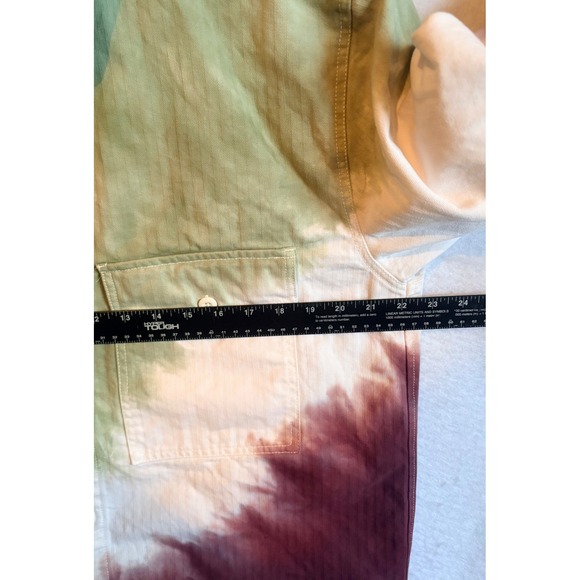 BDG Urban Outfitters Herringbone Tie Dye Long Sleeve Button Up Shirt Shacket L - Picture 6 of 7